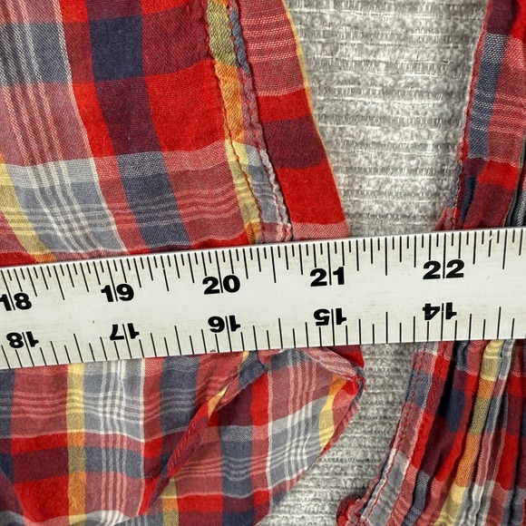 Paper Boy Shirts Womens Red Plaid Long‎ Sleeve Button Up Shirt Size S - Picture 8 of 13